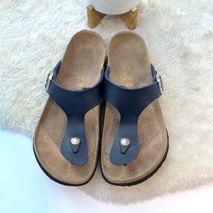 Birkenstock | Navy Gizeh Sandals Size 38 (7)